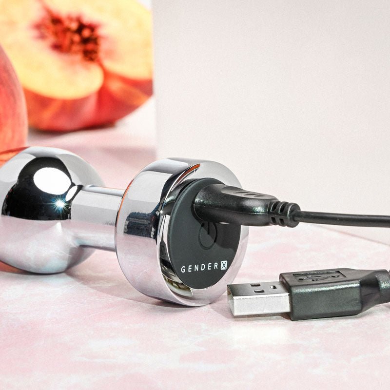 Gender x - rockin' metal vibrating butt plug - Product bottom view  | Flirtybay.com.au